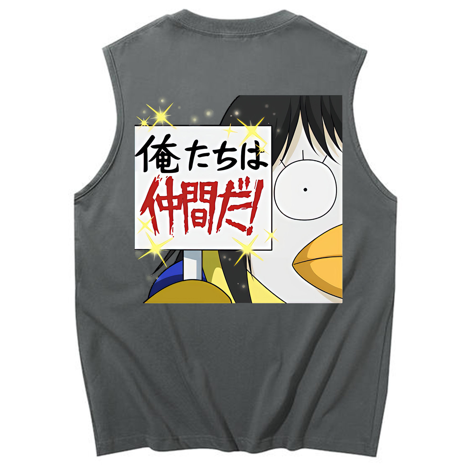 （画像用） ぎんたま 坂田銀時（さかたぎんとき） 神楽 志村新八（しむら しんぱち） GINTAMA Sakata Gintoki Kagura Shimura Shinpachi コットン100％タンクトップ（背面プリント）